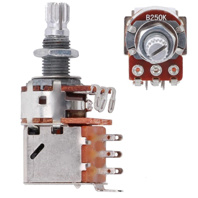 Gitaar toonregelaar potentiometer elektrische gitaar basgitaar push-pull 18mm aslengte a500k zilver zilver