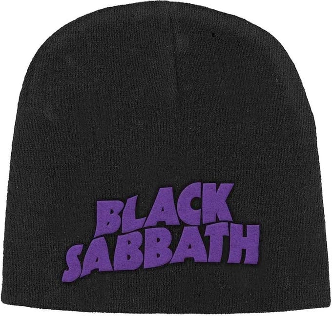 Black Sabbath - Purple Logo Beanie Muts - Zwart