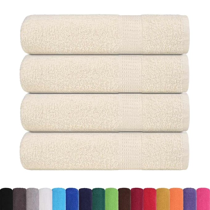 vidaXL - Handdoeken - FROGN - 4 - st - 50x100 - cm - 360 - g/m² - crème