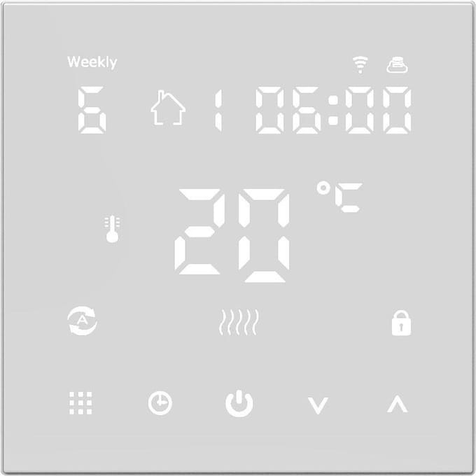 HY607 LCD digitaal display Intelligente temperatuurregelaar Telefoon APP WIFI Spraakbesturing Elektrisch wit