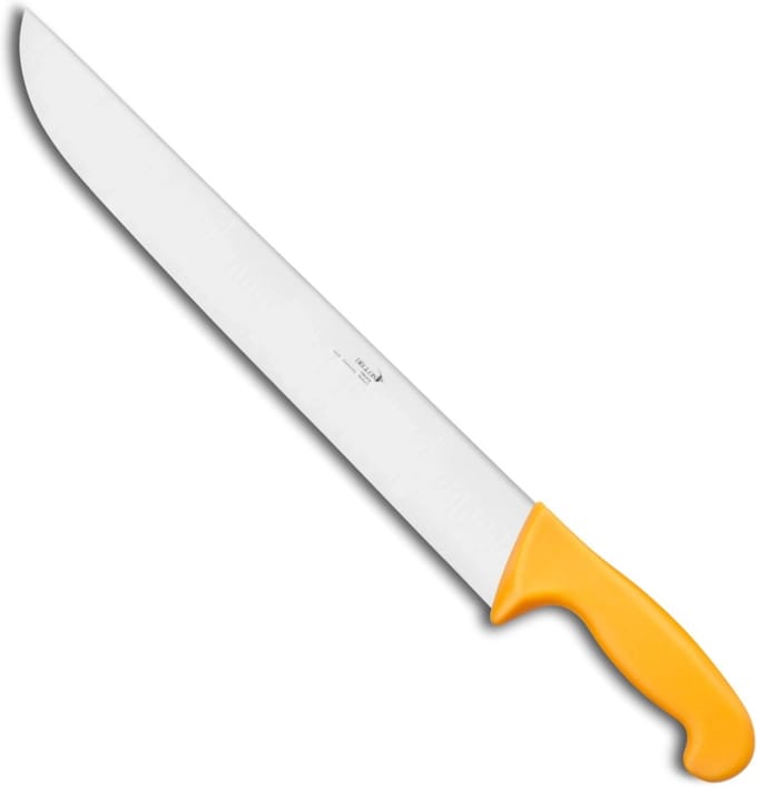 Déglon Slagersmes – Extra Lang Lemmet – Ergonomisch Geel Handvat – 35 cm