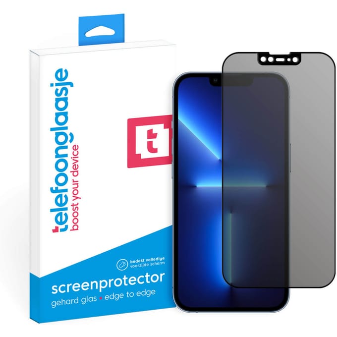 iPhone 13 Pro Privacy screenprotector gehard glas Edge to Edge