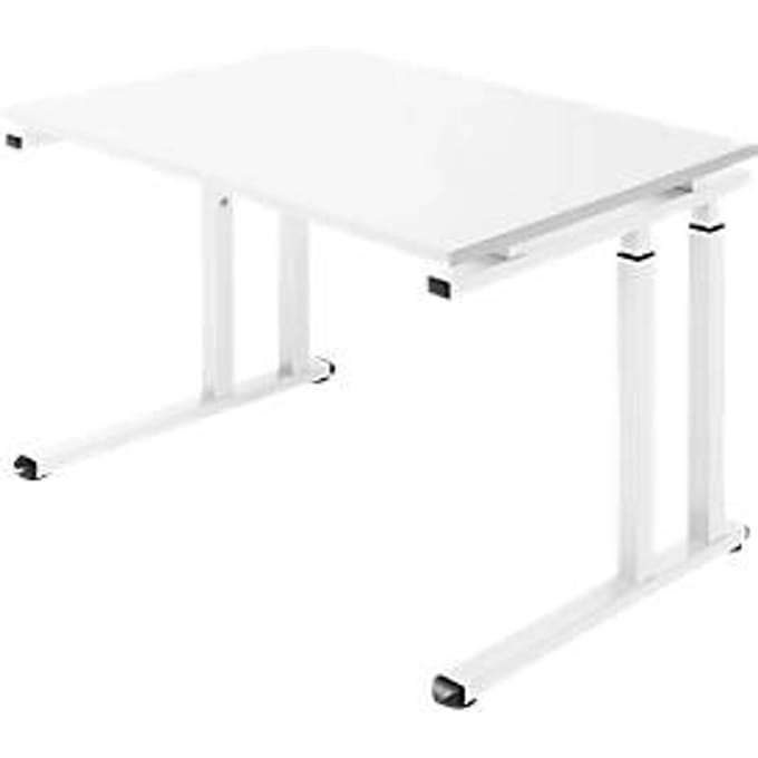 Schäfer Shop  Select Bureautafel SET UP, C-poot onderstel, 1200x800, wit/wit