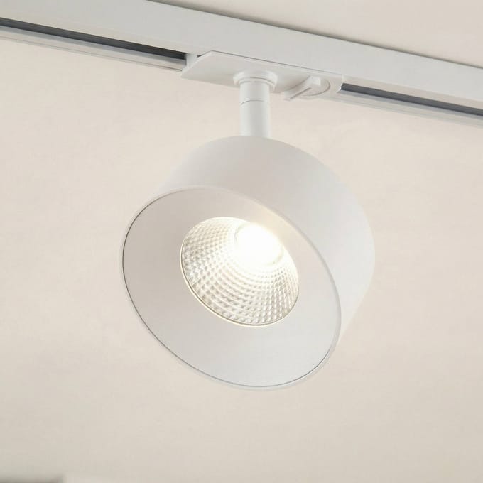 Lindby LED-railspot Linaro, wit, Ø 9,5 cm, 3.000 K