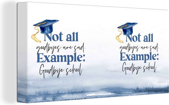 Canvas Schilderij Diploma - Afstuderen - Quotes - Studenten - 80x40 cm - Wanddecoratie