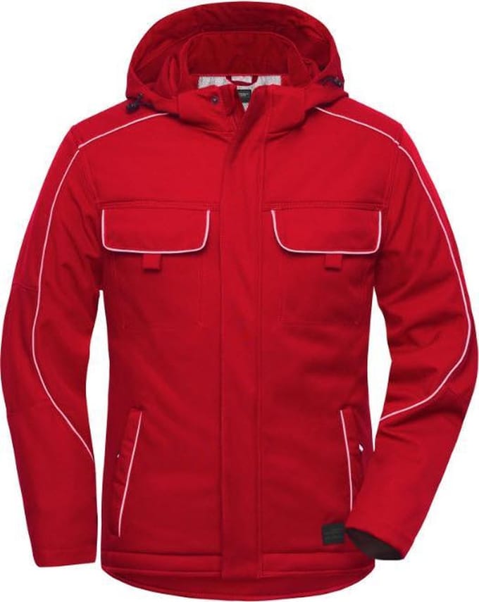 James & Nicholson Solid softshell winterjack JN886 - Rood - S