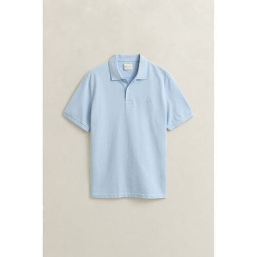 Gant Polo 2-Tone Short Sleeve Cotton Sky Blue / male