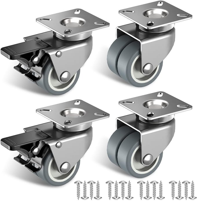 Zware Meubelwielen 50 mm met Veiligheidsrem - Set van 4 voor Strandstoelen