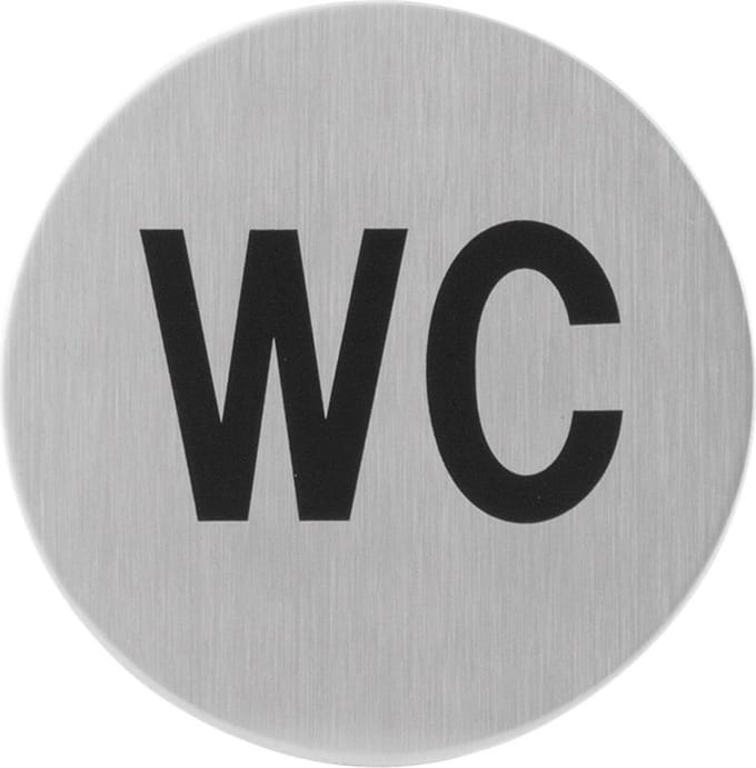 RVS toiletbordje 'WC' rond