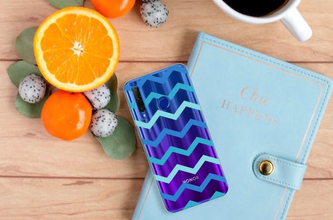 Honor 20 Lite TPU bumper Zigzag Blauw