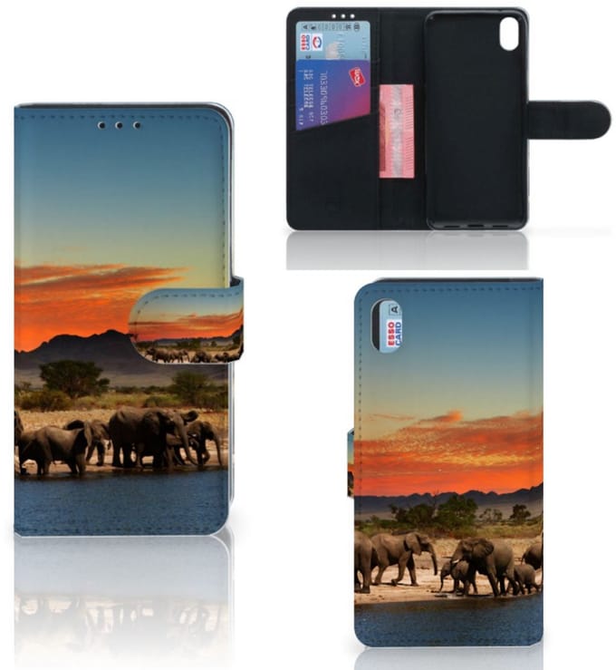 Xiaomi Redmi 7A Telefoonhoesje met Pasjes Olifanten