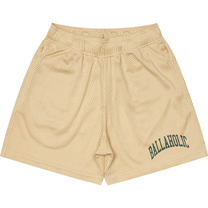 Ballaholic College Logo Mesh Zip Korte Broek Beige