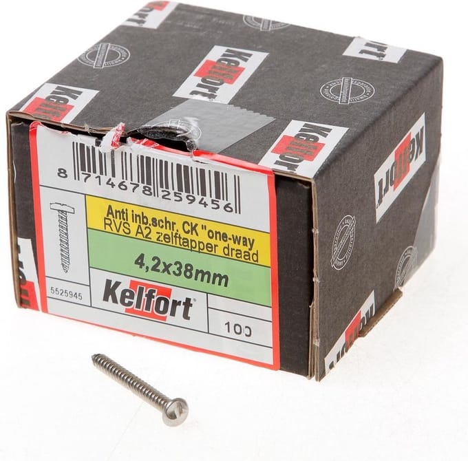 Kelfort Anti-inbraakschroef zelftappend RVS A2 4.2 x 38mm