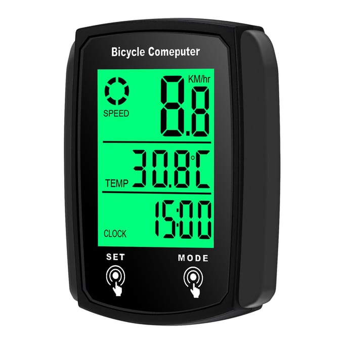 Bekabelde fietscomputer 19 functies Touch Bike Snelheidsmeter Kilometerteller Waterdichte fietscomputer met zwart