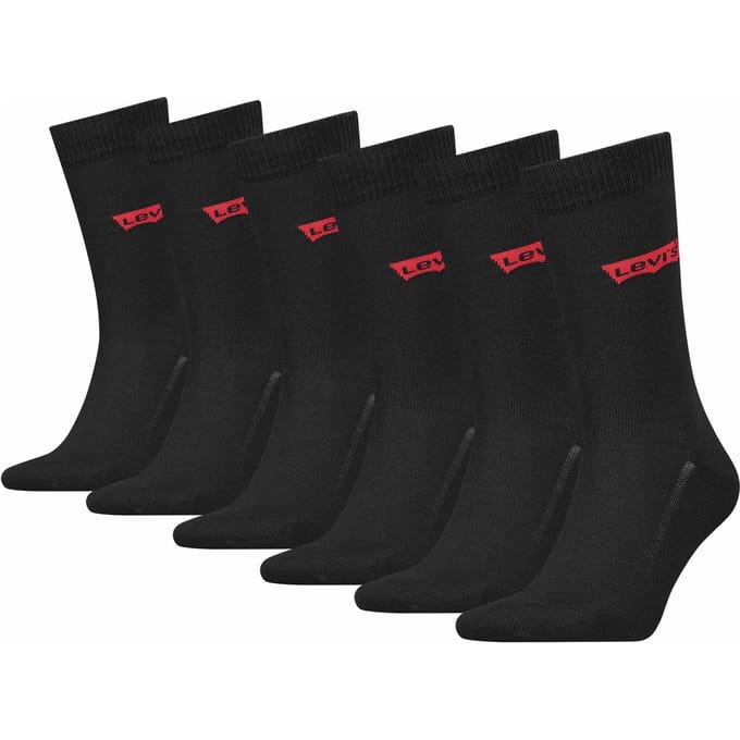 Levi's Herensokken 168Sf Regular Cut 6-Pack Zwart