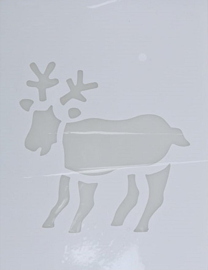 Kerst raamsjabloon rendier - wit - 35 cm - raamdecoratie - kerstversiering - sneeuwspray sjabloon