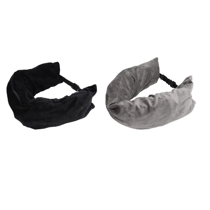 2 STUKS Vulbare Reiskussens met Touw U-vormige Neksteun Rust Draagbaar Kleding Bagage Opberg gray
