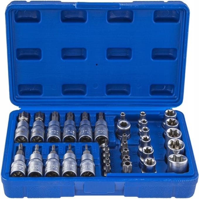 34-delige Torx & Inbus Dopset Buitenzijde E4-E20 T10-T60