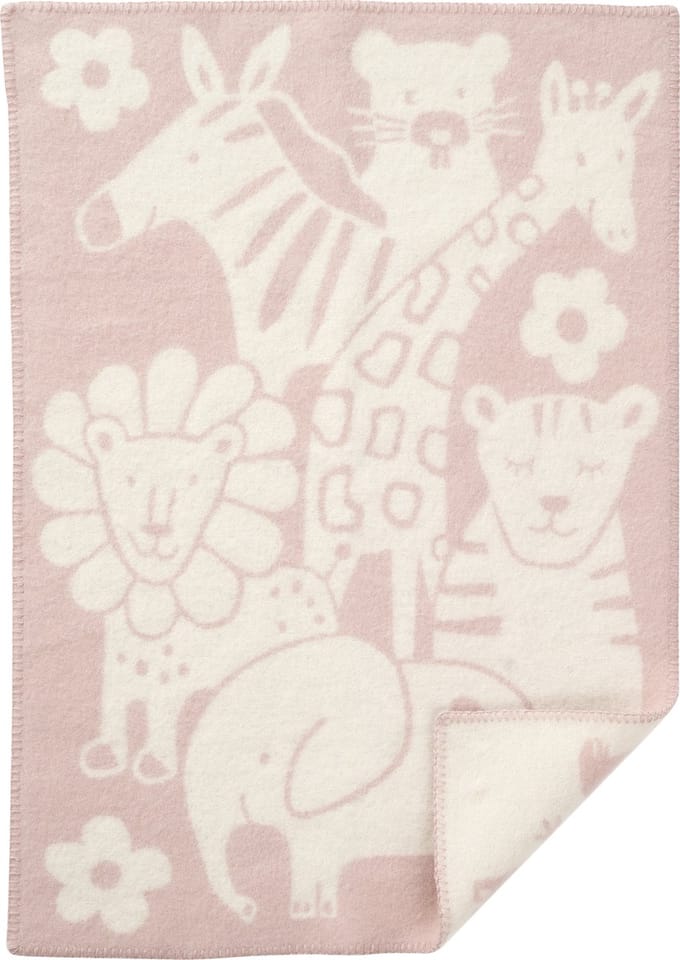 Klippan eco wol wiegdeken 65x90cm Picnic - roze