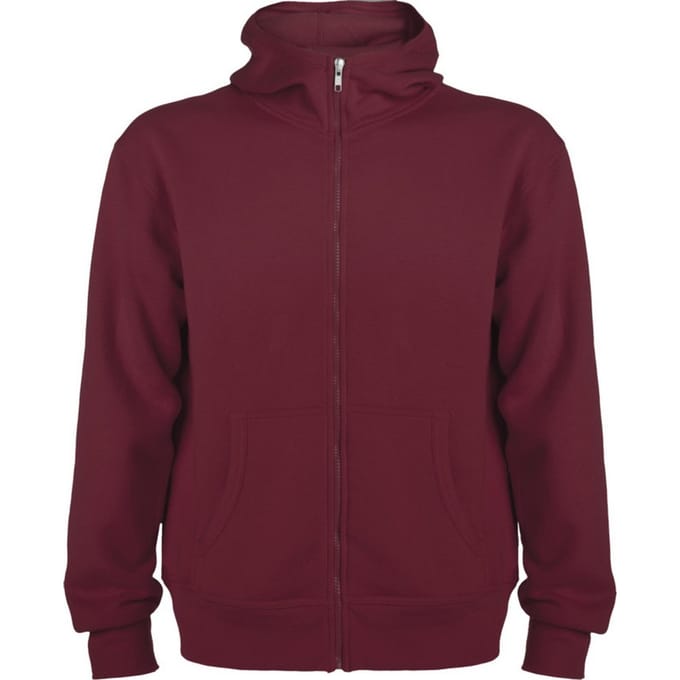 Roly Heren Montblanc Full Zip Hoodie (Granaatrood)