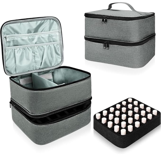 SCH® Nagellak Koffer - Nagellak- Grijs- 25cm x 20cm x 19cm
