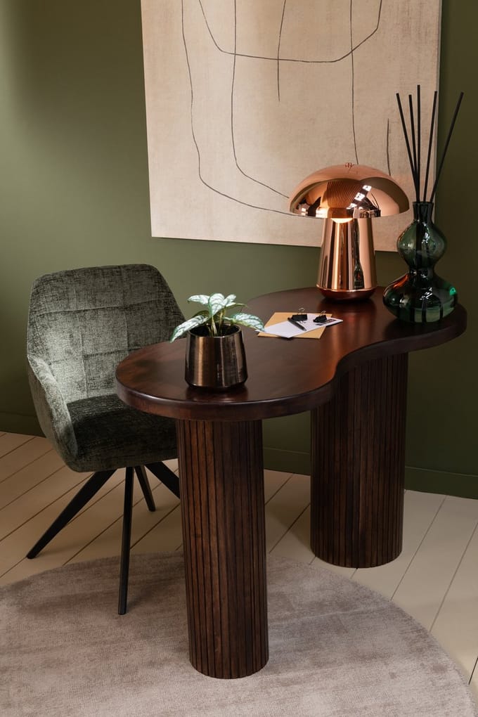 J-Line bloempot Rond terra blinkend - keramiek - goud - small - Ø 18 cm