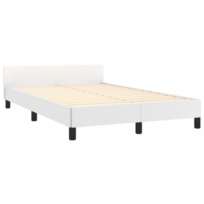 vidaXL - Bedframe - zonder - matras - 120x190 - cm - kunstleer - wit