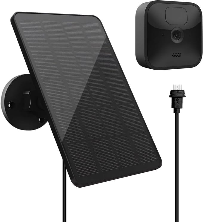 4W Zonnepaneel voor Bewegingscamera met Micro-USB - Waterdicht IP65 en Lange Kabel