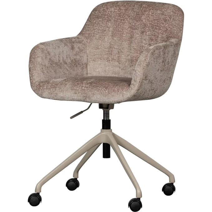WOOOD Morros Bureaustoel - Polyester - Taupe - 88x57x60