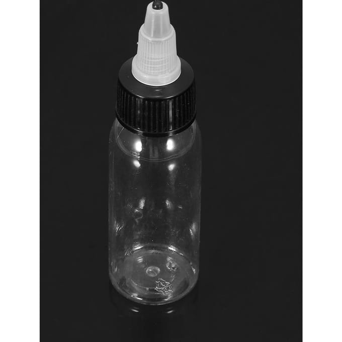 30ml New White Twist Cap Plastic Tattoo Ink Pigment Makeup Clear transparent Bottle(5Pcs) black