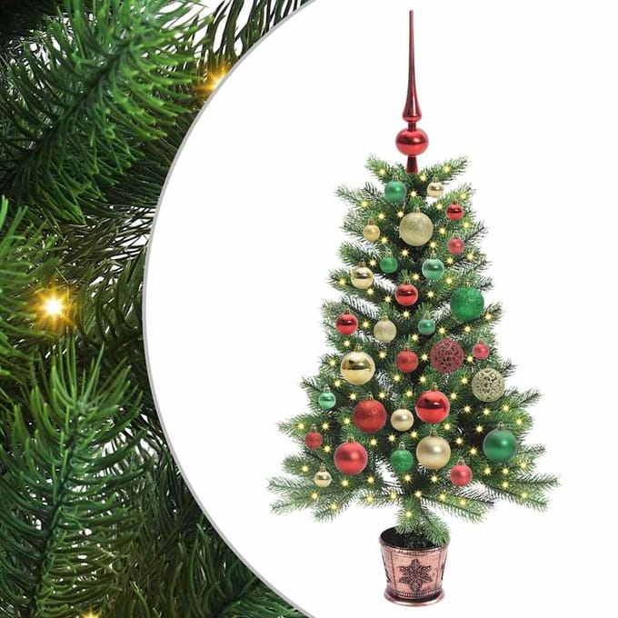 vidaXL - Kerstboom - met - 150 - LED - met - standaard - Groen - 90 - cm - PE