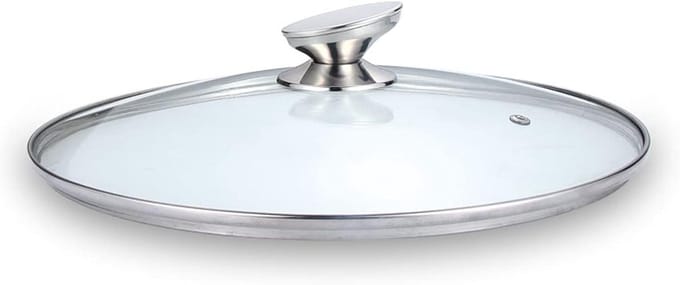 Pannendeksel Glas - Universeel Deksel - Koken en Sudderen - Met Stoomgat - 24 cm - Helder