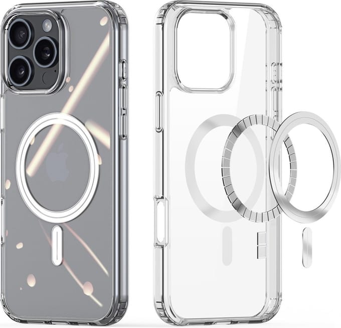 Dux Ducis Geschikt voor iPhone 16 Pro Max hoesje - magnetisch backcover - Bayer Transparant