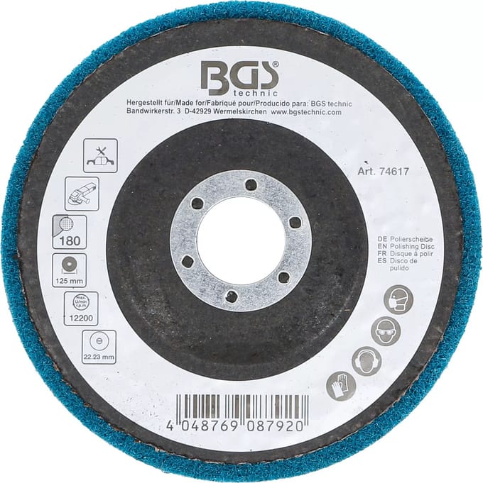BGS Polijstschijf - aluminiumoxide - Ø 125 mm - korrel 180