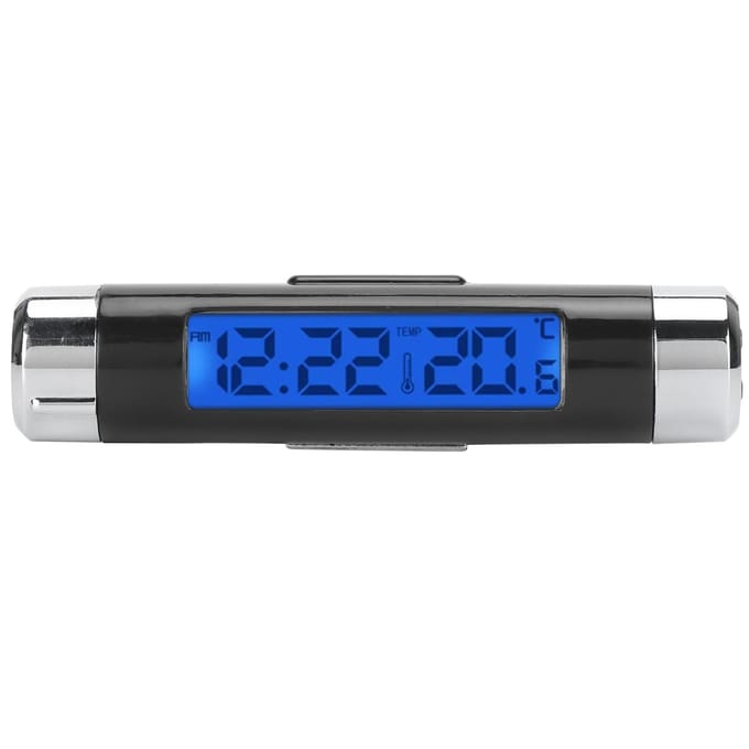 Horloge Électronique 2 en 1 Thermomètre Affichage LCD Mesure Automatique de la Température blue