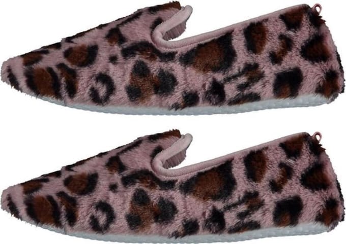 Pantoffels - Sloffen dames - Laag - Panterprint - Roze | 37/38