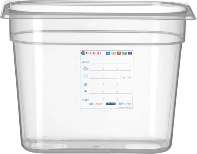 HENDI Gastronorm container – luchtdicht – 5,5L – transparant – 265x162x200 mm