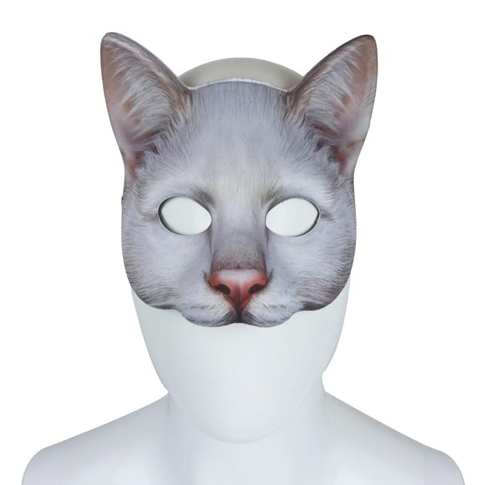 3PCS realistische kattenmaskers voor Halloween Kerstmis Pasen Feestaccessoire beige