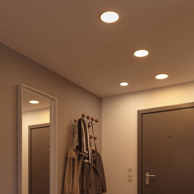VariFit LED-inbouwpaneel 3-Step-Dim Areo IP44 rond 175 mm 13W 1200lm 4000K Chroom mat dimbaar