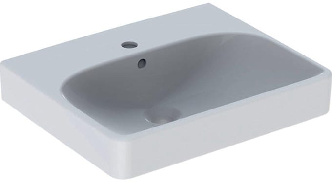 Geberit Smyle Square wash hand basin 50 cm, overflow asymmetrical 500.256.01.1