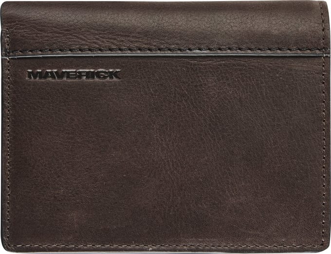 Maverick brown - portemonnee -  volnerf rundsleder - donkerbruin