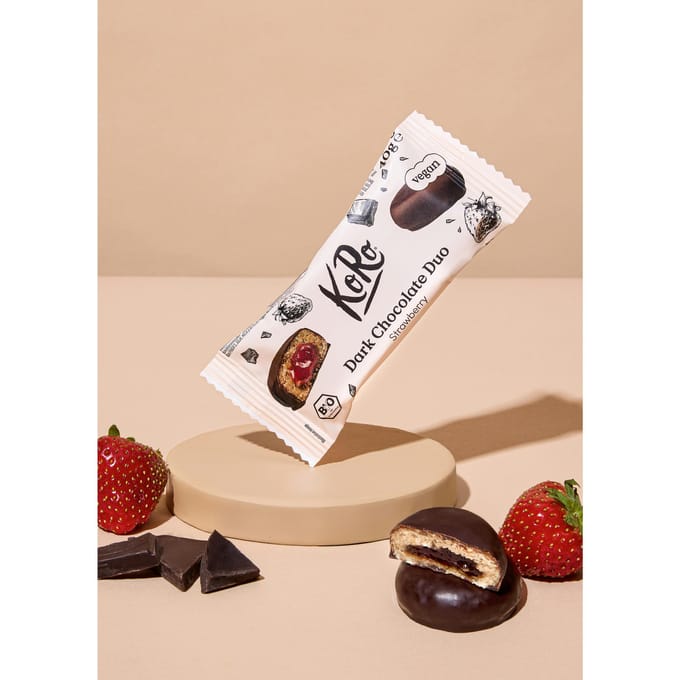 Bio purechocoladebites aardbei 2 x 20 g