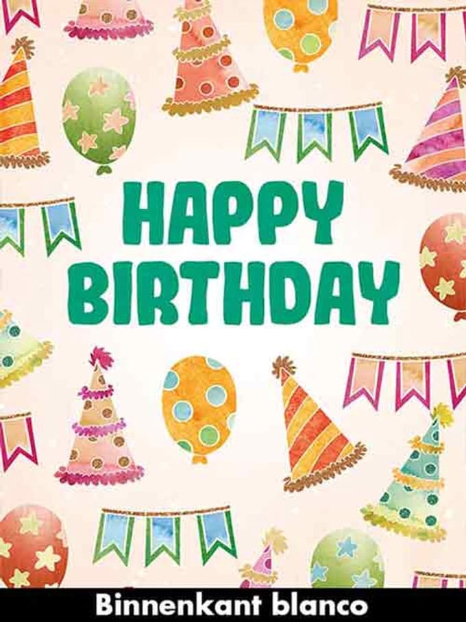 Verjaardagskaart XL - Happy Birthday Kleurrijk - Met Envelop