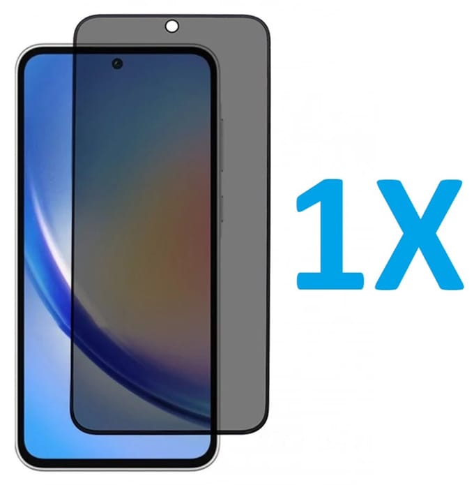 Screenprotector Glas - Privacy Tempered Glass Screen Protector Anti-Spy Geschikt voor: Samsung Galaxy S24 Plus - 1x