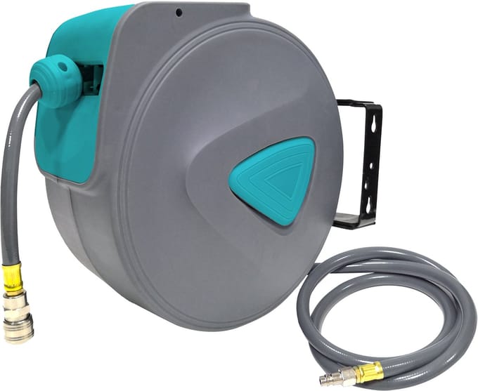Luchtcompressor Slanghaspel Pressure – PVC-slang – 20m – Muurmontage