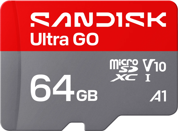 microSDXC SanDisk Ultra GO Android A1 Geheugenkaart, 64Gb, Klasse 10 / UHS-1 U1 SDSQUGN-064G-GN6MN