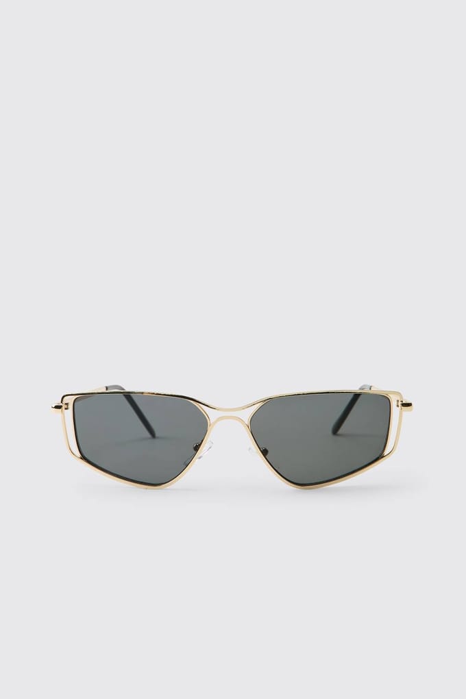Vintage Draadmontuur Geometrische Zonnebril | Gold