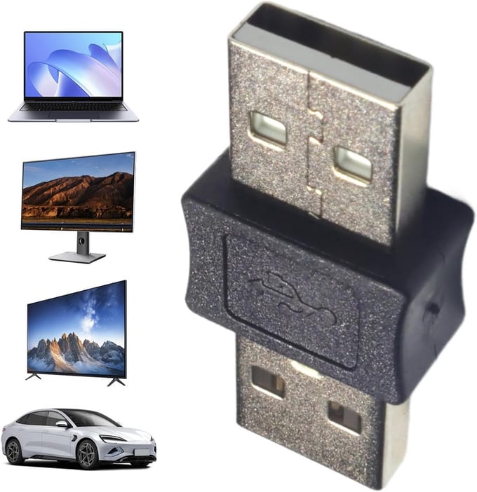 USB Adapter - Stekker Bus - Poort Uitbreiding - Rechte Hoek - USB 2.0 - Zwart