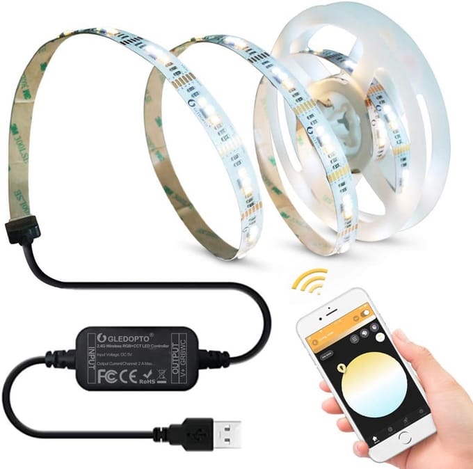 Slimme USB LED Strip Set RGB CCT Waterdicht 2 Meter Zigbee Compatibel