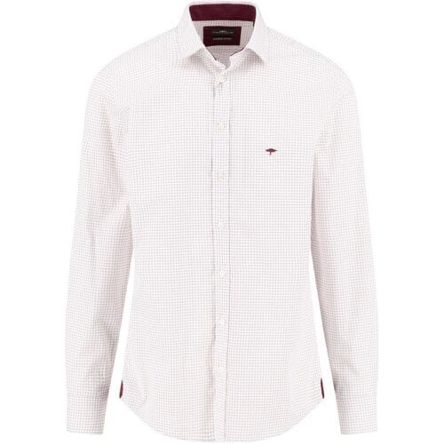 Fynch-Hatton Overhemd Essential Mini Pattern Kent Collar Deep Merlot / male